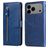 Mobigear Zipper Housse iPhone 17 Pro Max Etui Porte-Monnaie - Bleu