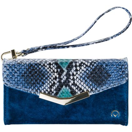 Mobilize Gelly Velvet iPhone 8 Détachable 2in1 Pochette - Royal Blue Snake
