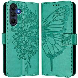 Mobigear Flowers Housse Samsung Galaxy A17 Etui Porte-Monnaie - Vert