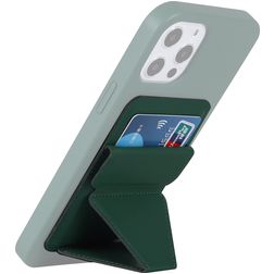 Mobigear Folding Snap-On - Porte Cartes en - 3 Cartes - Compatible MagSafe - Vert