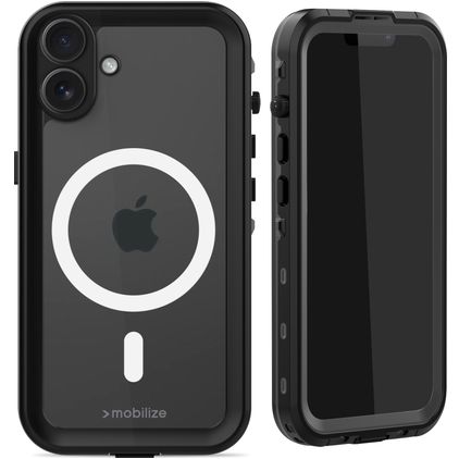 Mobilize Waterproof Coque iPhone 16 Plus MagSafe Coque arrière Imperméable Rigide - Noir