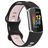 Mobigear Sport Dual Bracelet Silicone Fitbit Charge 5 Fermeture à clou et passant - Noir / Rose