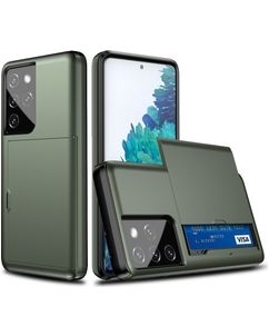 Mobigear Brushed Credit Card Slot Case Dark Green Samsung Galaxy S21 Ultra