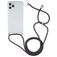 Mobigear Lanyard iPhone 12 Pro Max Coque avec cordon en TPU Souple - Transparent / Gris