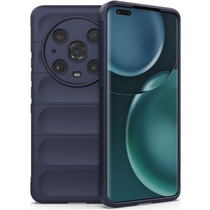 Mobigear Bumpy HONOR Magic 4 Pro TPU souple Coque arrière - Bleu foncé