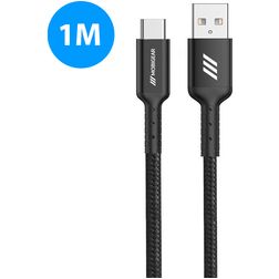 Mobigear Nylon - Câble USB-A vers USB-C 1 mètre - Noir