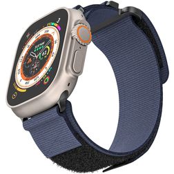 Mobigear Outdoor Bracelet Nylon pour Apple Watch Fermeture velcro - 42/41/40/38 mm - Bleu foncé