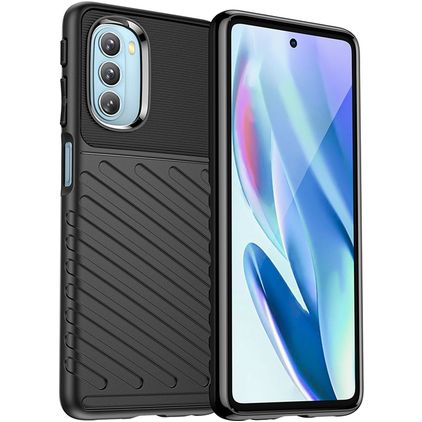 Mobigear Groove Coque Motorola Moto G51 5G Coque arrière en TPU Souple - Noir