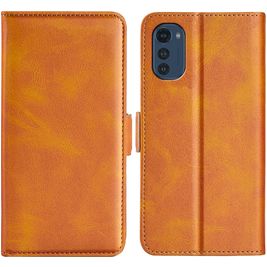 Mobigear Slim Magnet Housse Motorola Moto E32s Etui Porte-Monnaie - Cognac