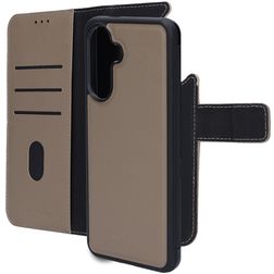 Mobiparts Samsung Galaxy A56 Coque Cuir véritable Étui 2en1 avec coque amovible Portefeuille - Taupe