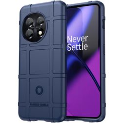 Mobigear Rugged Shield Coque OnePlus 11 Coque arrière en TPU Souple Anti-Chocs - Bleu