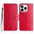 Mobigear Flowers Housse iPhone 16 Pro Etui Porte-Monnaie - Rouge