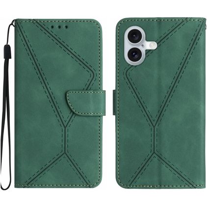 Mobigear Stitch Housse iPhone 17 Etui Porte-Monnaie - Vert