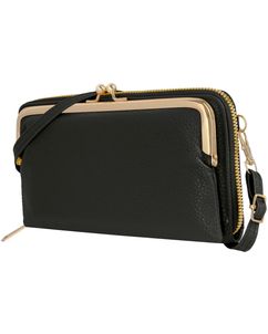 Antonio Fonzo Crossbody Clutch Snap Sac Téléphone - Large - Noir