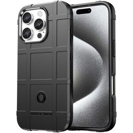 Mobigear Rugged Shield Coque iPhone 16 Pro Max Coque arrière en TPU Souple Anti-Chocs - Noir