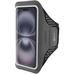 Mobiparts Comfort Fit Brassard Téléphone iPhone 16 Brassard Coque de Sport en Neoprène - Noir