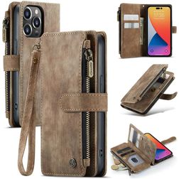 Caseme C30 Housse iPhone 14 Pro Etui Porte-Monnaie - Marron