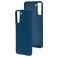 Mobiparts Coque Samsung Galaxy S21 Plus Coque arrière en Silicone - Blueberry Blue