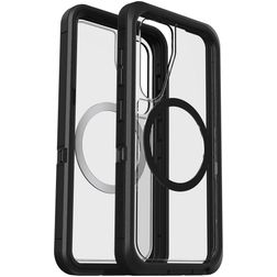 OtterBox Defender Samsung Galaxy S25 MagSafe Plastique rigide Coque arrière Antichoc - Transparent / Noir