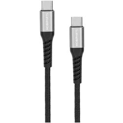 Mobiparts Woven Cable - Câble USB-C vers USB-C 1.5 mètres - Noir