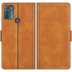 Mobigear Slim Magnet Housse Motorola Moto G50 Etui Porte-Monnaie - Cognac