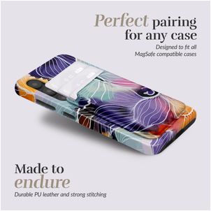 MIO - Porte Cartes en - 3 Cartes - Compatible MagSafe - Flowers