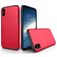 Mobigear Card Coque iPhone X Coque arrière Rigide Anti-Chocs avec Porte-Cartes - Rouge