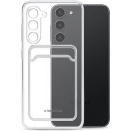 Mobilize Gelly Card Coque Transparente Samsung Galaxy S23 Plus Coque arrière en TPU Souple avec Porte-Cartes - Transparent