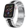 Mobigear Lissabon Bracelet Acier Apple Watch Fermeture boucle déployante - 42/41/40/38 mm - Noir / Argent