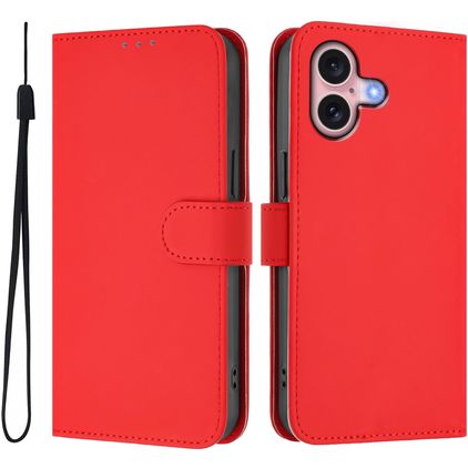 Mobigear Urban Wallet Housse iPhone 16 Etui Porte-Monnaie - Rouge
