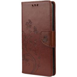 Mobigear Flowers Housse Samsung Galaxy A53 Etui Porte-Monnaie - Marron