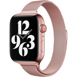 Mobigear Slim Loop Bracelet Milanais Apple Watch Fermeture magnétique - 42/41/40/38 mm - Rose doré