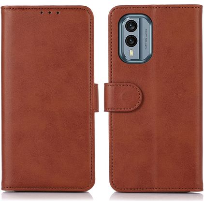 Mobigear Wallet Housse Nokia X30 Etui Porte-Monnaie - Marron