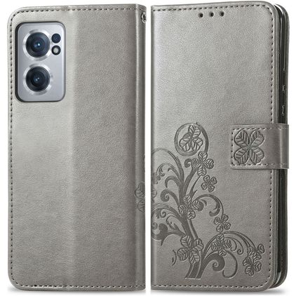 Mobigear Clover OnePlus Nord CE 2 Étui Portefeuille - Gris