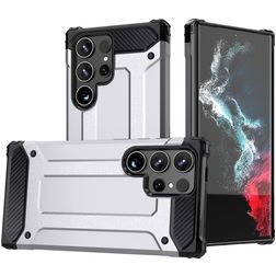 Mobigear Outdoor Coque Samsung Galaxy S24 Ultra Coque arrière Rigide Anti-Chocs - Argent