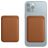 Mobigear Wallet - Porte Cartes en - 3 Cartes - Compatible MagSafe - Marron