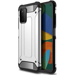 Mobigear Outdoor Coque Samsung Galaxy A03s Coque arrière Rigide Anti-Chocs - Argent