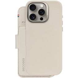 Decoded Detachable Wallet Housse iPhone 16 Pro Max MagSafe Etui avec Coque Détachable en Cuir Véritable Porte-Monnaie - Clay