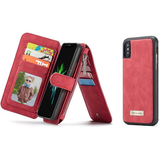 Caseme 007 Housse iPhone XS Etui avec Coque Détachable Porte-Monnaie - Rouge