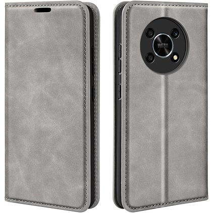 Mobigear Retro Slim Housse HONOR Magic 4 Lite Etui Porte-Monnaie - Gris