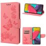 Mobigear Butterfly Housse Samsung Galaxy M53 Etui Porte-Monnaie - Rose