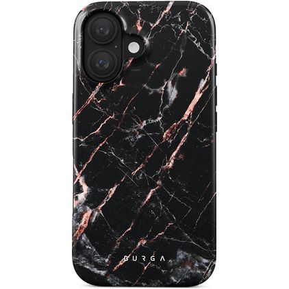 Burga Tough Coque iPhone 16 Plus Coque arrière Rigide Anti-Chocs - Rose Gold Marble