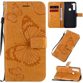Mobigear Butterfly Housse Motorola Moto G8 Power Etui Porte-Monnaie - Cognac