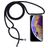 Mobigear Lanyard iPhone XS Coque avec cordon en TPU Souple - Transparent / Noir