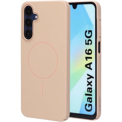 Mobiparts Slim Line Samsung Galaxy A16 MagSafe Plastique rigide Coque arrière - Dune Sand