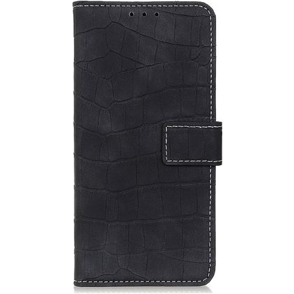 Mobigear Croco Google Pixel 6a Étui Portefeuille - Noir