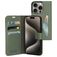 Mobiparts Classic Wallet Housse iPhone 15 Pro Etui Porte-Monnaie - Stone Green