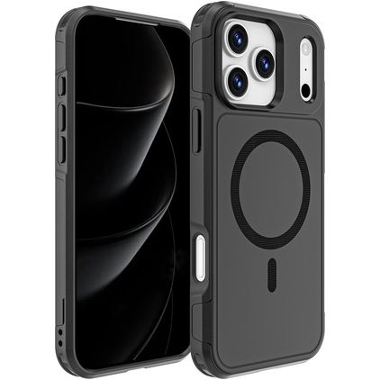 Mobigear Traveller Coque iPhone 17 Pro Max MagSafe Coque arrière Rigide - Noir