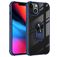 Mobigear Crystal Ring Coque iPhone 14 Pro Coque arrière Rigide avec Anneau-Support - Transparent / Bleu