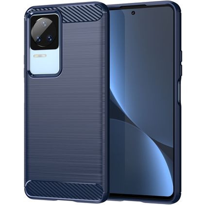 Mobigear Brushed Slim Coque POCO F4 Coque arrière en TPU Souple - Bleu